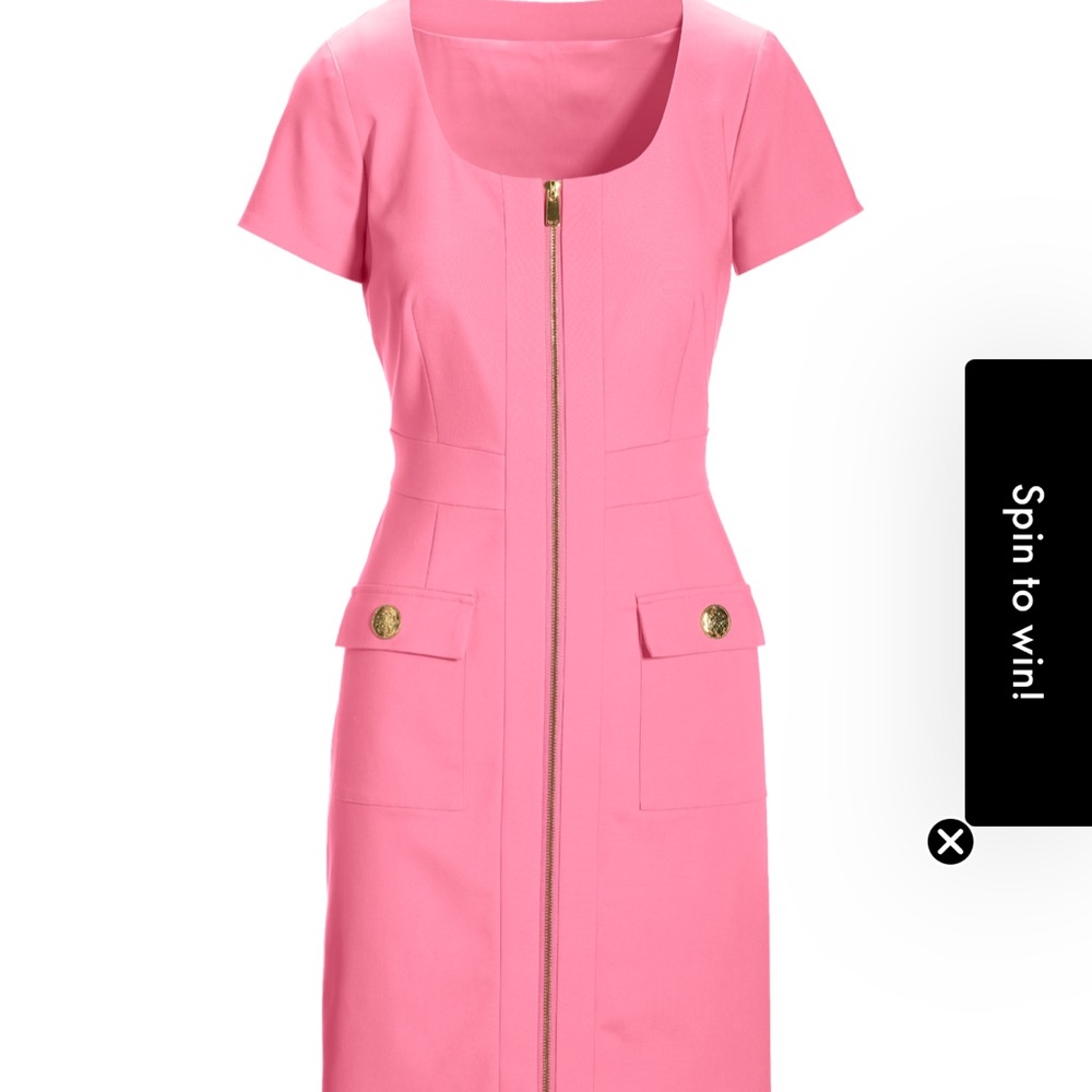 Boston Proper Pink Short-Sleeve Midi Sheath Dress - Picture 4 of 7